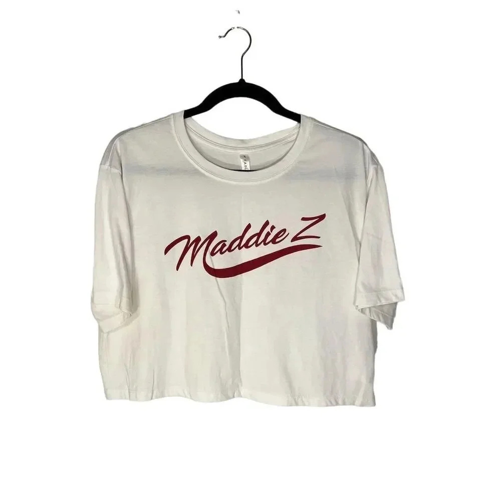Fabletics Women's Cropped Boxy Tee White Size L Casual T-Shirt